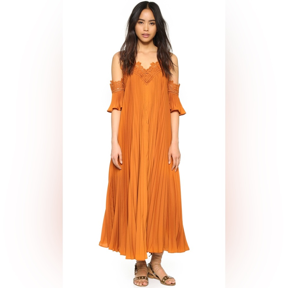 Like New Self-Portrait Pleated Off-The-Shoulder Maxi Dress - sz 10 US